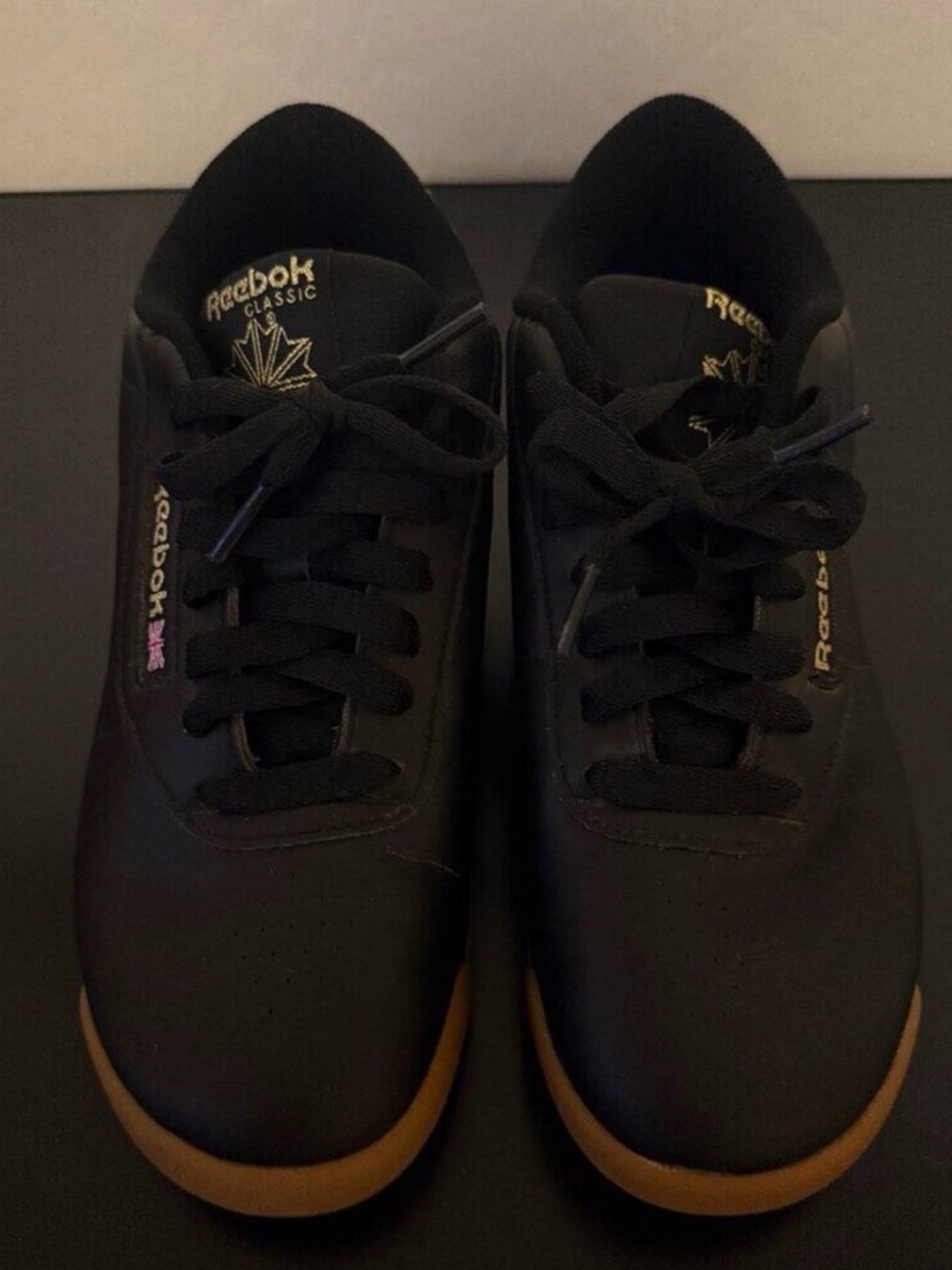 Reebok Women's Black Shoes - Black with Gum Sole